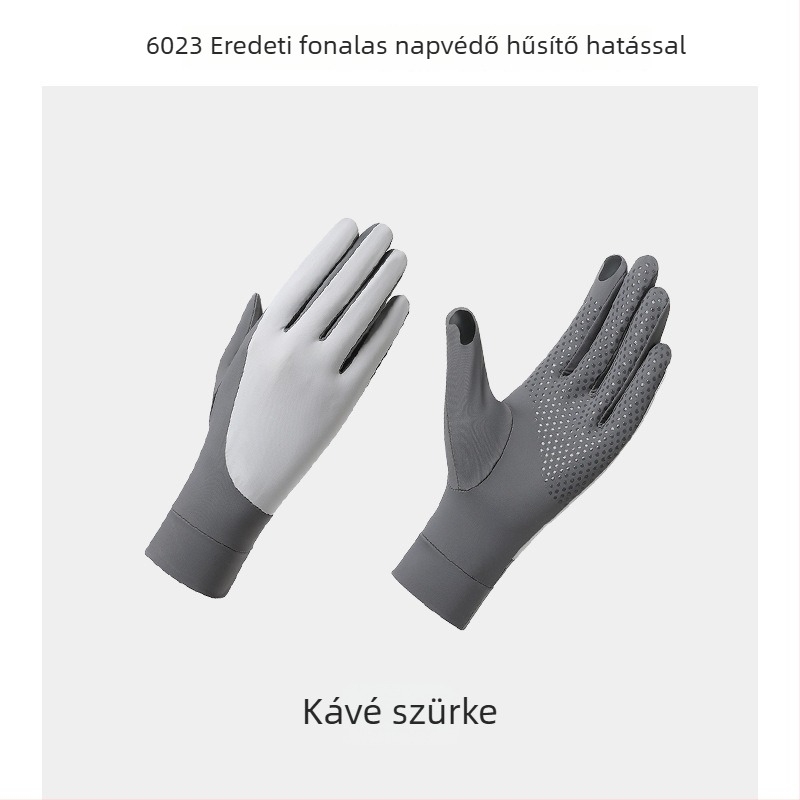 Női UV-védelmet nyújtó kesztyű, Ice Silk, lélegző, gyorsan száradó, csúszásmentes, érintőképernyő-kompatibilis