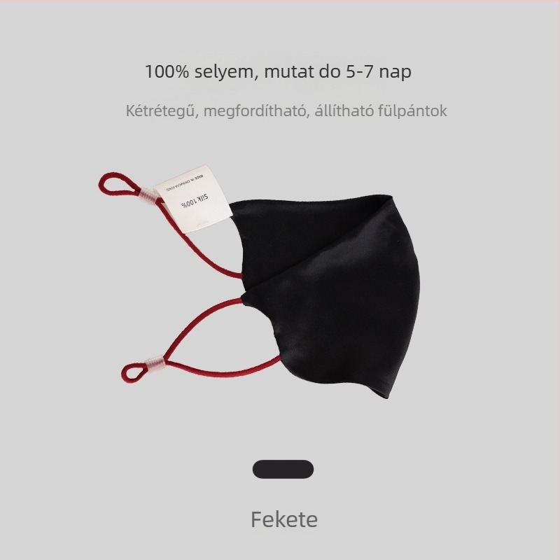 Kétszínű selyem arcmaszk - légáteresztő, szélálló, UV-védelem - 100% selyem