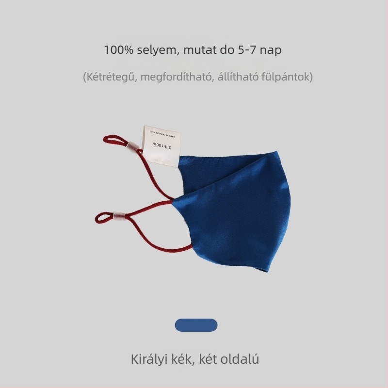 Kétszínű selyem arcmaszk - légáteresztő, szélálló, UV-védelem - 100% selyem