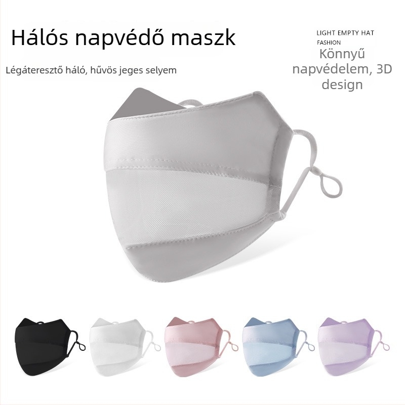 Nylon női UV‑védő arcmaszk – lélegző szemvédő háló, árnyékolás, porálló