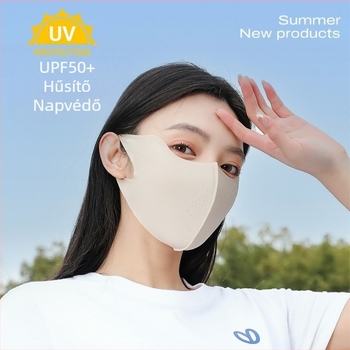 Női UV-védő maszk - lélegző ice silk kendő, félfedő dizájn, nylon anyag