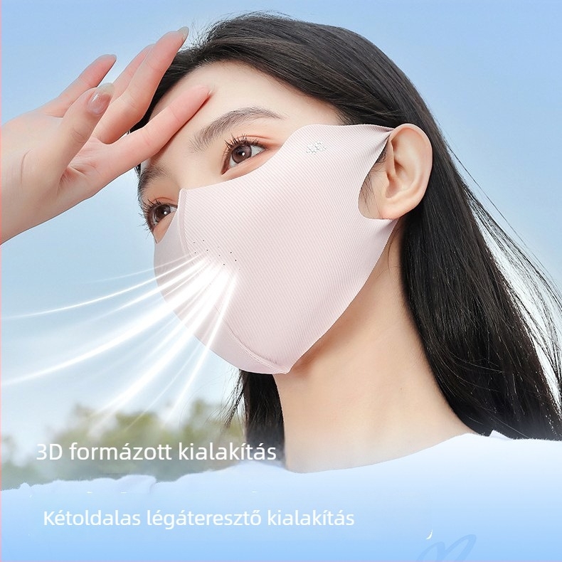 Női UV-védő maszk - lélegző ice silk kendő, félfedő dizájn, nylon anyag