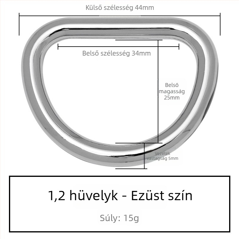 D-alakú táska hardver – csatos csatlakozó vállpántra, Zhuoyue; Márka: Zhuoyue; Anyag: fém; Minta: más; Funkció: más