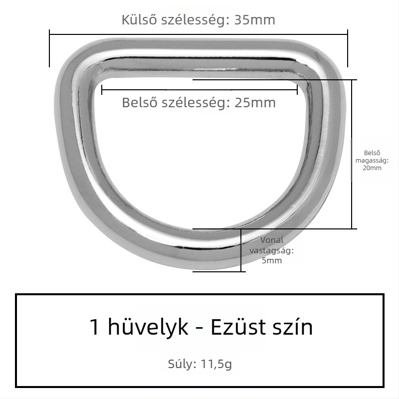 D-alakú táska hardver – csatos csatlakozó vállpántra, Zhuoyue; Márka: Zhuoyue; Anyag: fém; Minta: más; Funkció: más