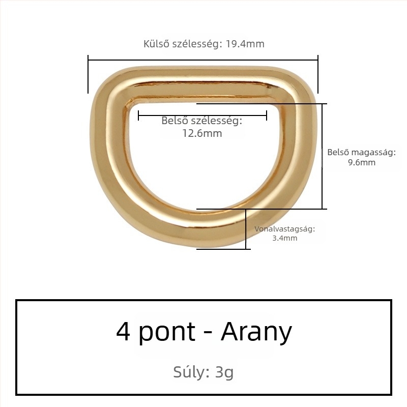 D-alakú táska hardver – csatos csatlakozó vállpántra, Zhuoyue; Márka: Zhuoyue; Anyag: fém; Minta: más; Funkció: más
