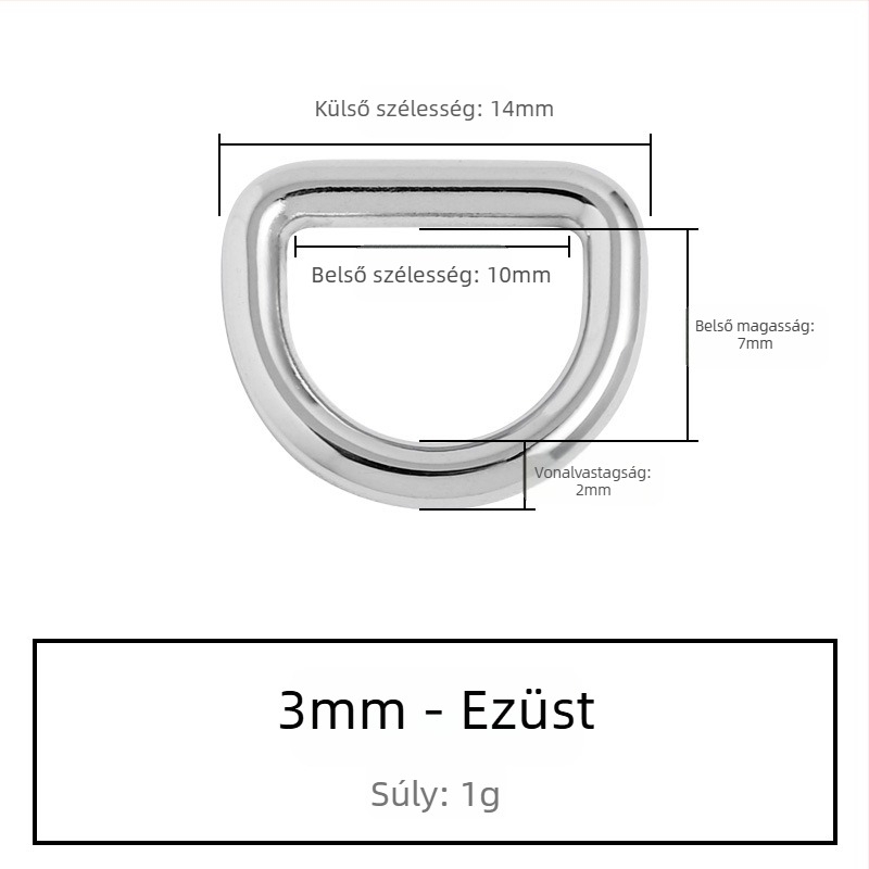 D-alakú táska hardver – csatos csatlakozó vállpántra, Zhuoyue; Márka: Zhuoyue; Anyag: fém; Minta: más; Funkció: más