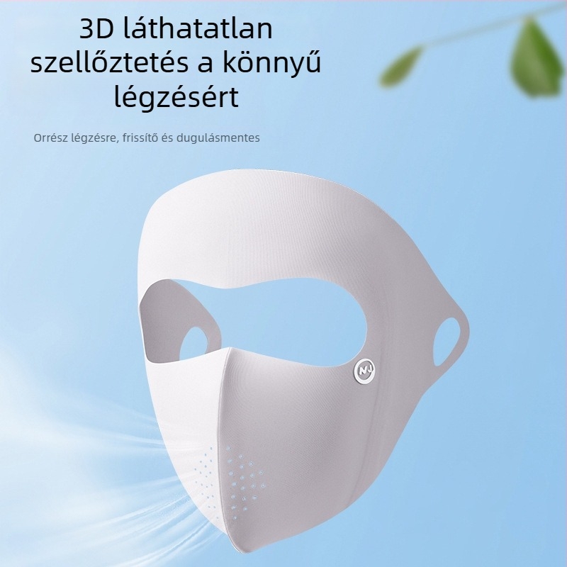 Ice Silk teljes arcmaszk UV-védelem, légáteresztő és porálló; nylon anyag (81–95% nylon)