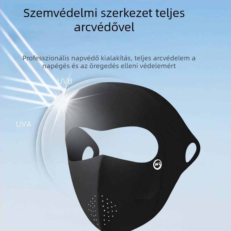 Ice Silk teljes arcmaszk UV-védelem, légáteresztő és porálló; nylon anyag (81–95% nylon)