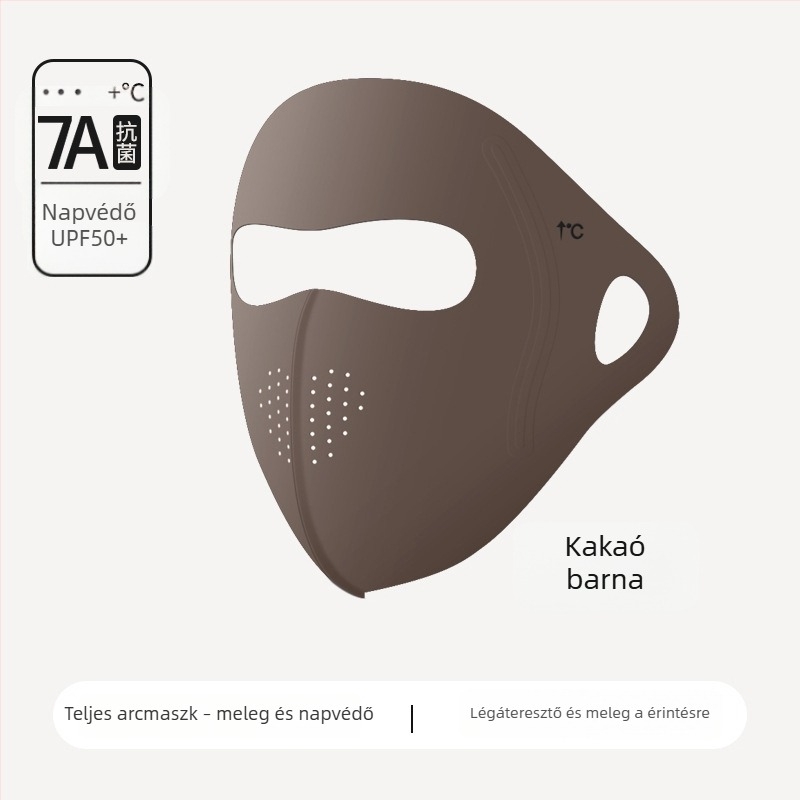 Kültéri kerékpározáshoz fleece-beléssel ellátott teljes arcmaszk – szélálló, UV-védelem, melegen tartja