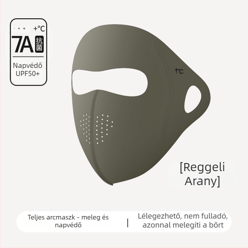 Kültéri kerékpározáshoz fleece-beléssel ellátott teljes arcmaszk – szélálló, UV-védelem, melegen tartja