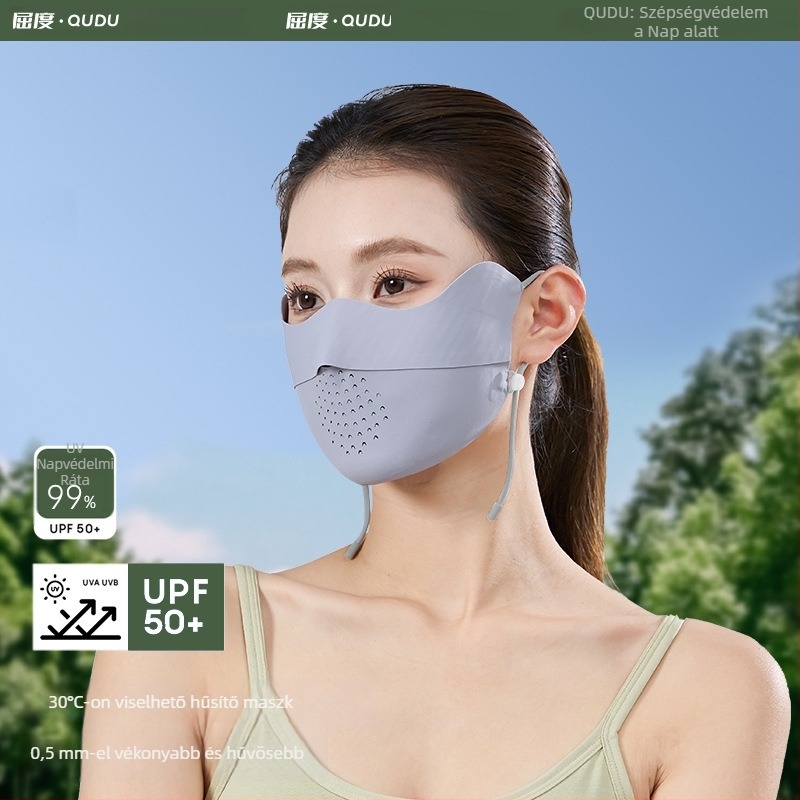 Nyári UV-védő arcmaszk nőknek – lélegző Ice Silk nylon anyag, 71–80% nylon tartalom, napvédő árnyékolás