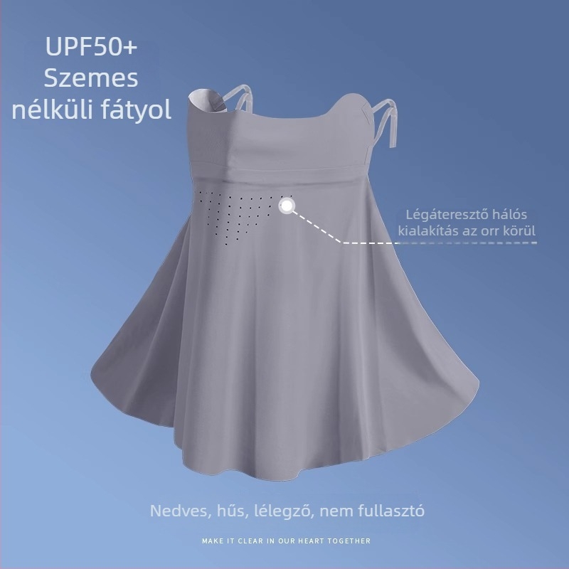 Napsütésvédő arcmaszk nőknek – teljes arcvédelmet, UV-védelmet, ice silk, porálló, kerékpározáshoz