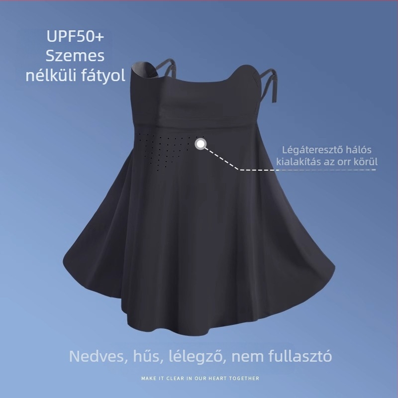 Napsütésvédő arcmaszk nőknek – teljes arcvédelmet, UV-védelmet, ice silk, porálló, kerékpározáshoz