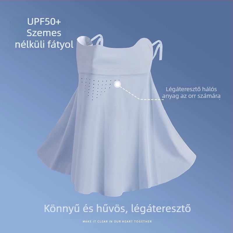 Napsütésvédő arcmaszk nőknek – teljes arcvédelmet, UV-védelmet, ice silk, porálló, kerékpározáshoz