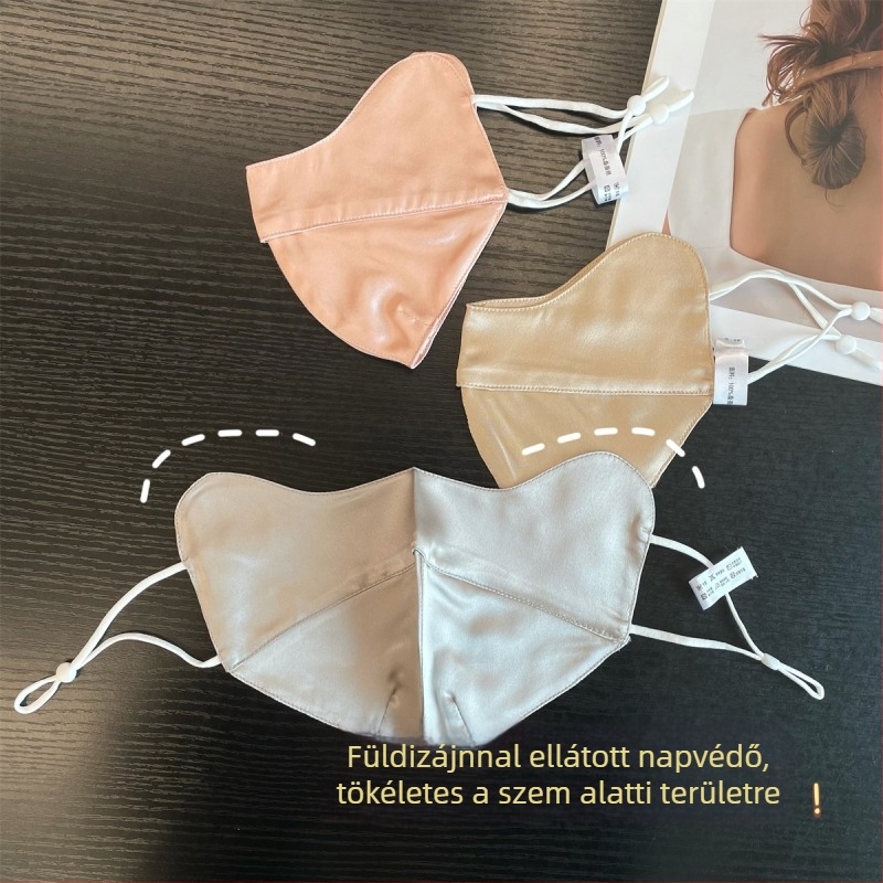 UPF50+ Mulberry selyem kettős rétegű arcmaszk, lélegző, UV-védelem, kerékpározáshoz
