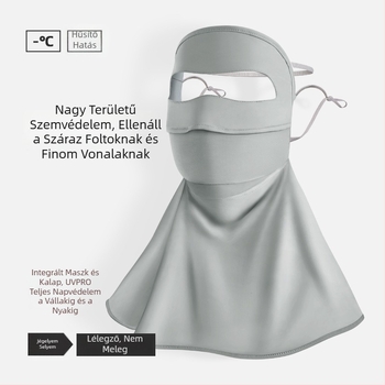 Női nyári UV-védő maszk nylon ice silk hűsítő anyaggal – kerékpározáshoz arc-nyak- és vállfedés