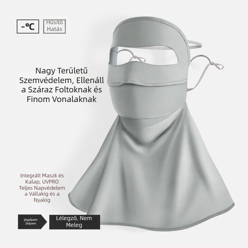 Női nyári UV-védő maszk nylon ice silk hűsítő anyaggal – kerékpározáshoz arc-nyak- és vállfedés
