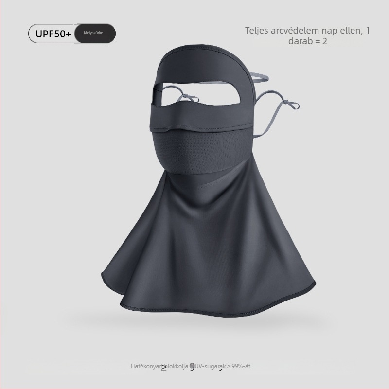 Női nyári UV-védő maszk nylon ice silk hűsítő anyaggal – kerékpározáshoz arc-nyak- és vállfedés