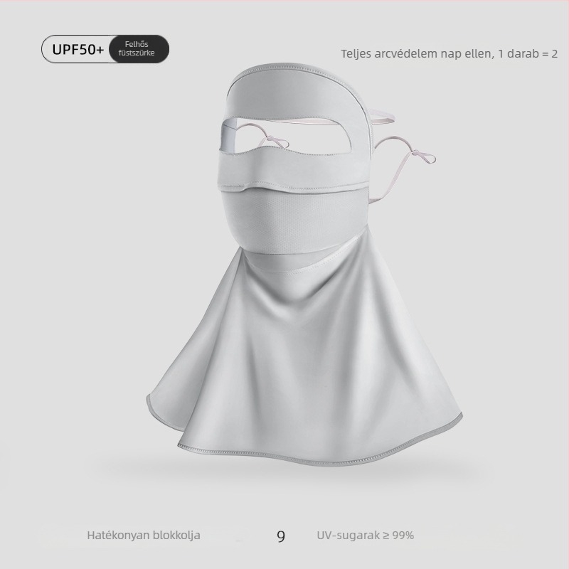 Női nyári UV-védő maszk nylon ice silk hűsítő anyaggal – kerékpározáshoz arc-nyak- és vállfedés