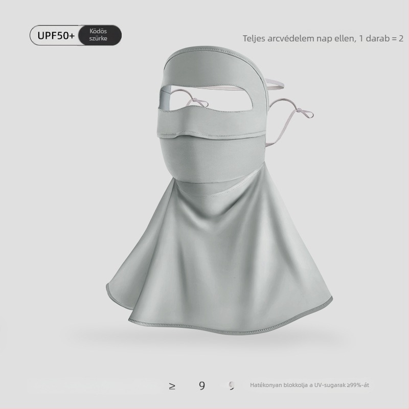 Női nyári UV-védő maszk nylon ice silk hűsítő anyaggal – kerékpározáshoz arc-nyak- és vállfedés