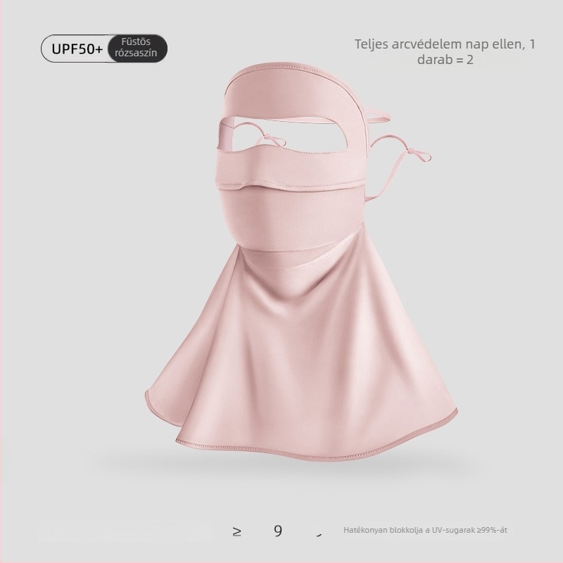 Női nyári UV-védő maszk nylon ice silk hűsítő anyaggal – kerékpározáshoz arc-nyak- és vállfedés
