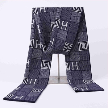 Gyapjú sál kockás mintával, warp-knit kötés, meleg téli viselet, uniszex