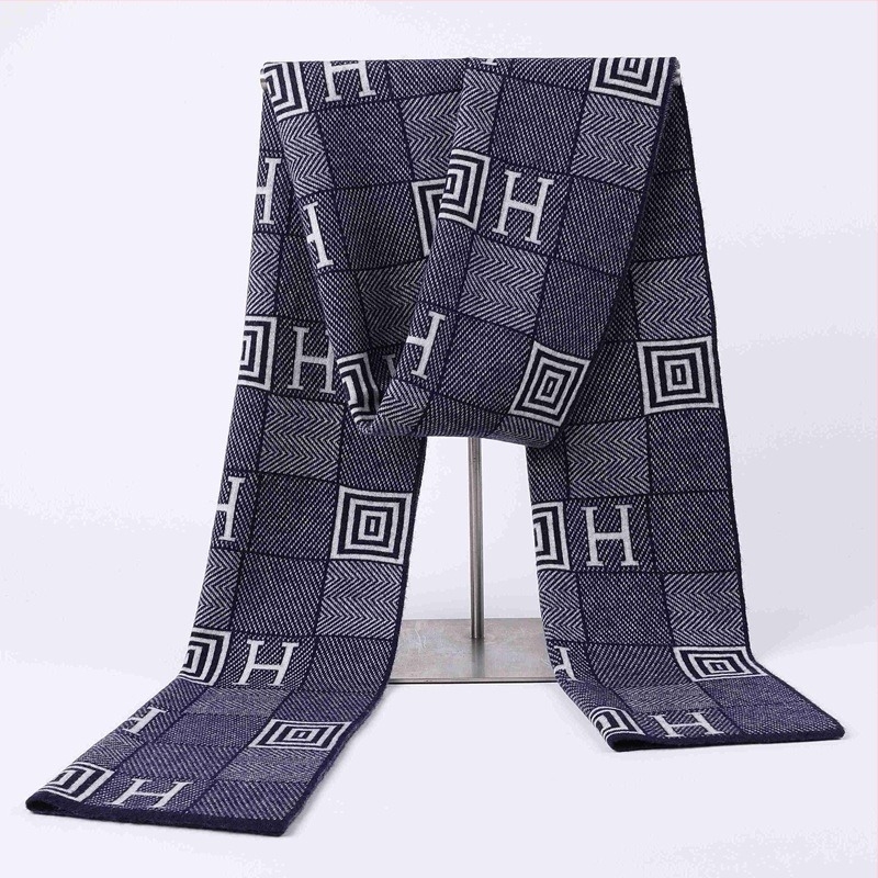 Gyapjú sál kockás mintával, warp-knit kötés, meleg téli viselet, uniszex