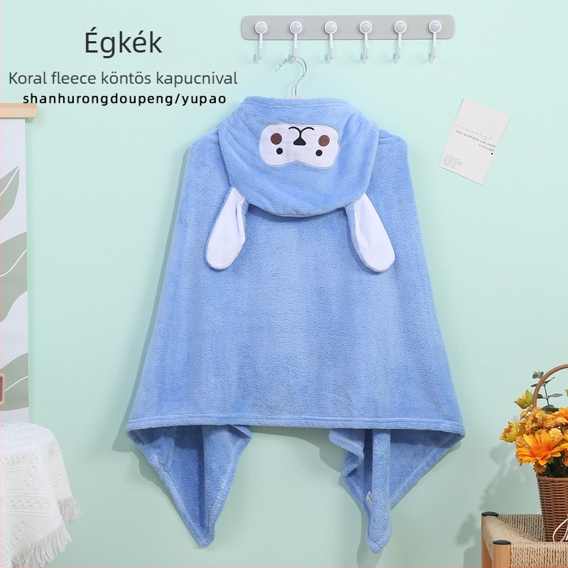 Peng Song korall fleece hordozható babafürdőköpeny kapucnival, 300–400 g, 150D fonal, Testreszabható