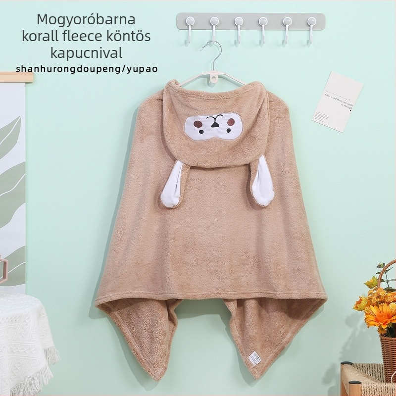 Peng Song korall fleece hordozható babafürdőköpeny kapucnival, 300–400 g, 150D fonal, Testreszabható