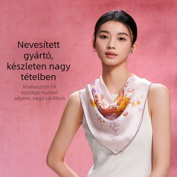 Huataisilkstore — 100% selyem, eredeti dizájn, nyomtatás, négyszögletes selyemsál, ősz 2025