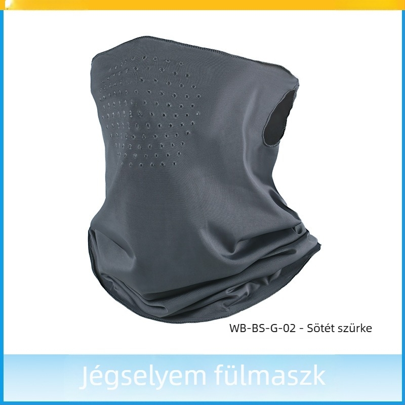 Kerékpáros arcmaszk fülhurokkal, perforált, légáteresztő poliészter anyag