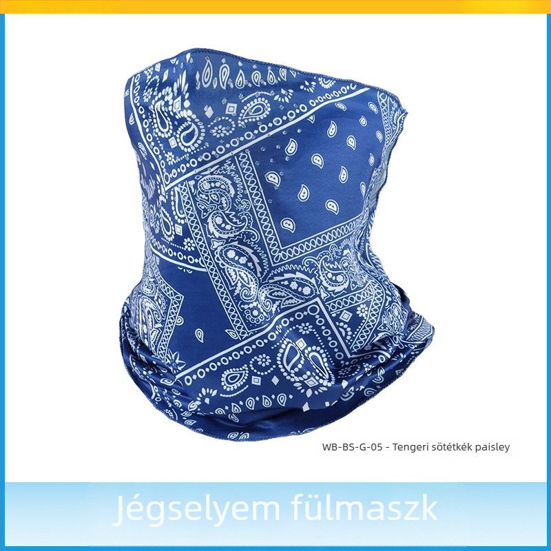 Kerékpáros arcmaszk fülhurokkal, perforált, légáteresztő poliészter anyag