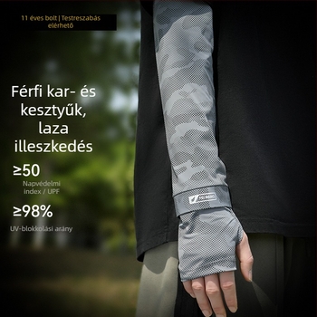 Ice Silk kamufláz ujjvédők nyárra — UV védelem, szélálló, Nylon 96%+