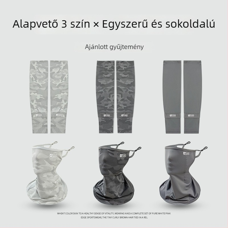 Ice Silk kamufláz ujjvédők nyárra — UV védelem, szélálló, Nylon 96%+