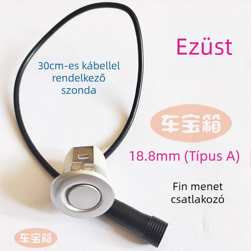 Autóhátrameneti radar szenzor körmenetes interfésszel – 2 szenzorfej, 12V tápegység, működési hőmérséklet 20–70°C