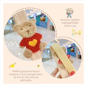 Gyerekeknek szóló hajkiegészítő: Velcro-s tincs klipe és fejpánt, természetes stílus, friss és édes