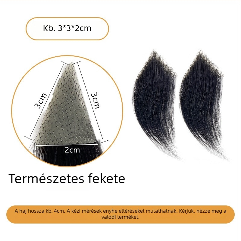 Férfiaknak szóló M-formájú hajvonalú paruka oldalsó hajvonalakkal, kézzel font emberi hajból, festhető