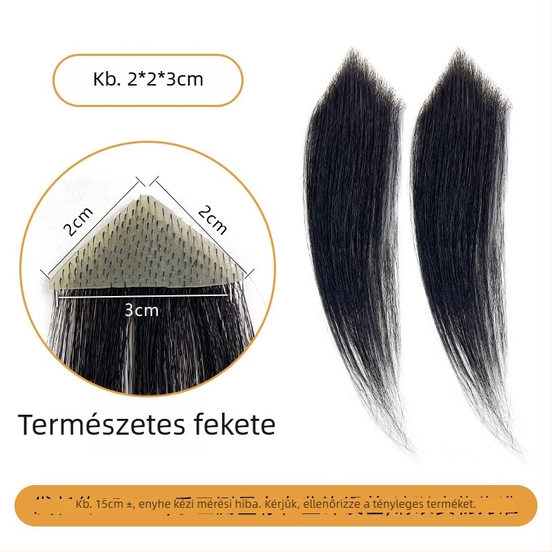 Férfiaknak szóló M-formájú hajvonalú paruka oldalsó hajvonalakkal, kézzel font emberi hajból, festhető