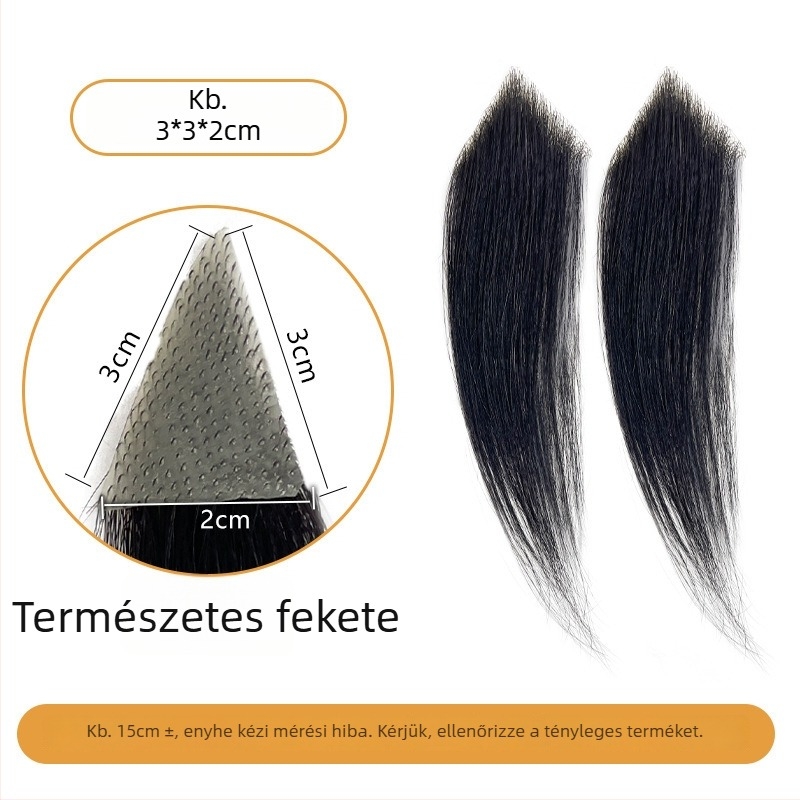 Férfiaknak szóló M-formájú hajvonalú paruka oldalsó hajvonalakkal, kézzel font emberi hajból, festhető