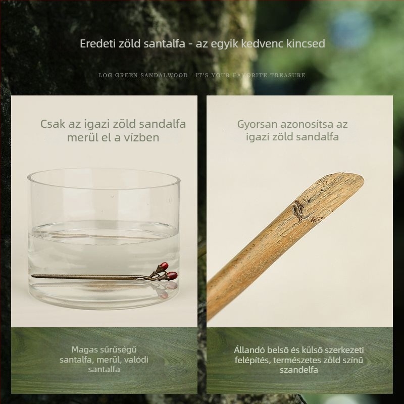 Hajcsat zöld santalfa-fából készült, vintage etnikus geometriai dizájn (Anyag: Fa; Stílus: Etnikus; Forma: Geometriai; Termék kategória: Fejfedő)