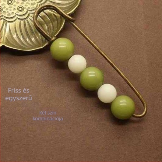 Mengfu brooch – retro stílus, geometriai dizájn, lotus motívum, Bodhi anyag (Anyag: Bodhi; Stílus: Retro; Márka: Mengfu; Motív: Lotus)