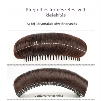 Yu Chen Fejtetői volumentámaszk fésűvel — természetes rövid paróka, hőálló huzal