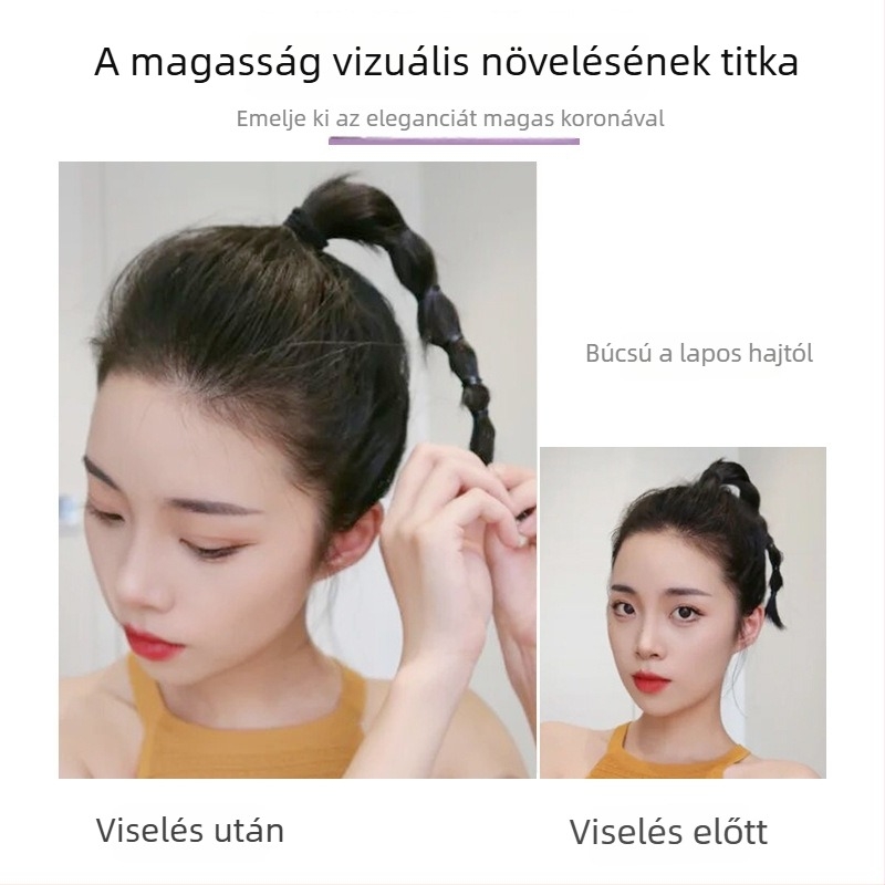 Yu Chen Fejtetői volumentámaszk fésűvel — természetes rövid paróka, hőálló huzal