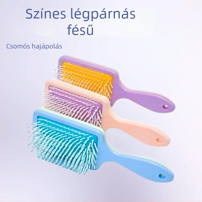 Műanyag hajkefe légpárnás, nagy fejű kivitel, masszázs funkcióval, göndör hajhoz, lányoknak