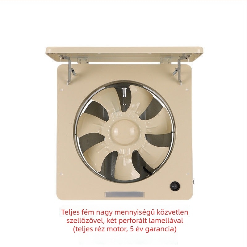 Kifúvó ventilátor – fürdőszoba és konyha, teljesen fém burkolat, erőteljes és halk működés, 220V, 50Hz