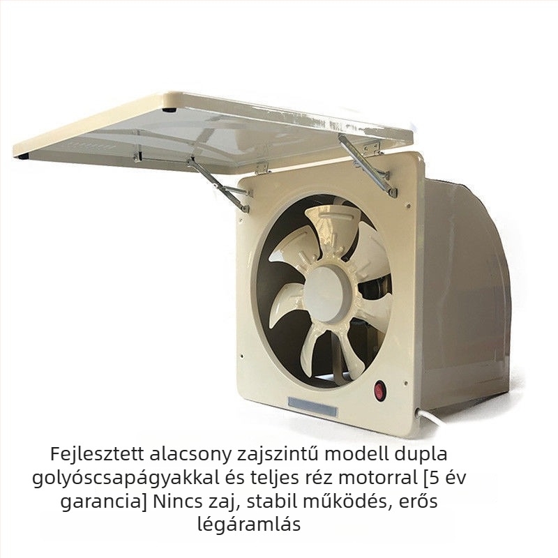 Kifúvó ventilátor – fürdőszoba és konyha, teljesen fém burkolat, erőteljes és halk működés, 220V, 50Hz