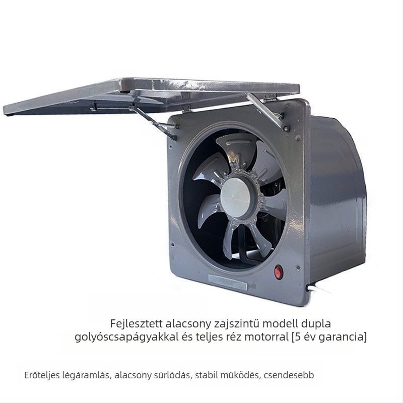 Kifúvó ventilátor – fürdőszoba és konyha, teljesen fém burkolat, erőteljes és halk működés, 220V, 50Hz