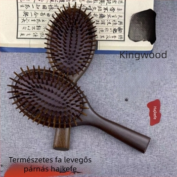 Királyfából készült masszírozó hajkefe légpárnás párnával