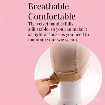 Paróka hálós sapka velúr csipkével, U-alakú kupola dizájn, haj köré tekerés funkció, 20 g