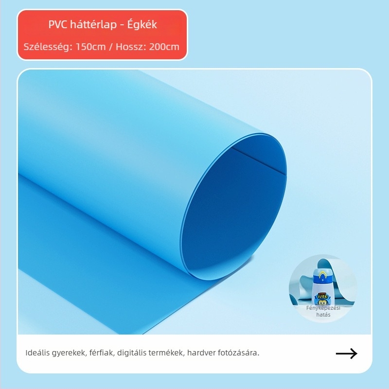 PVC hátteretábla matt felülettel, vízálló termékfotózáshoz, T-állvánnyal